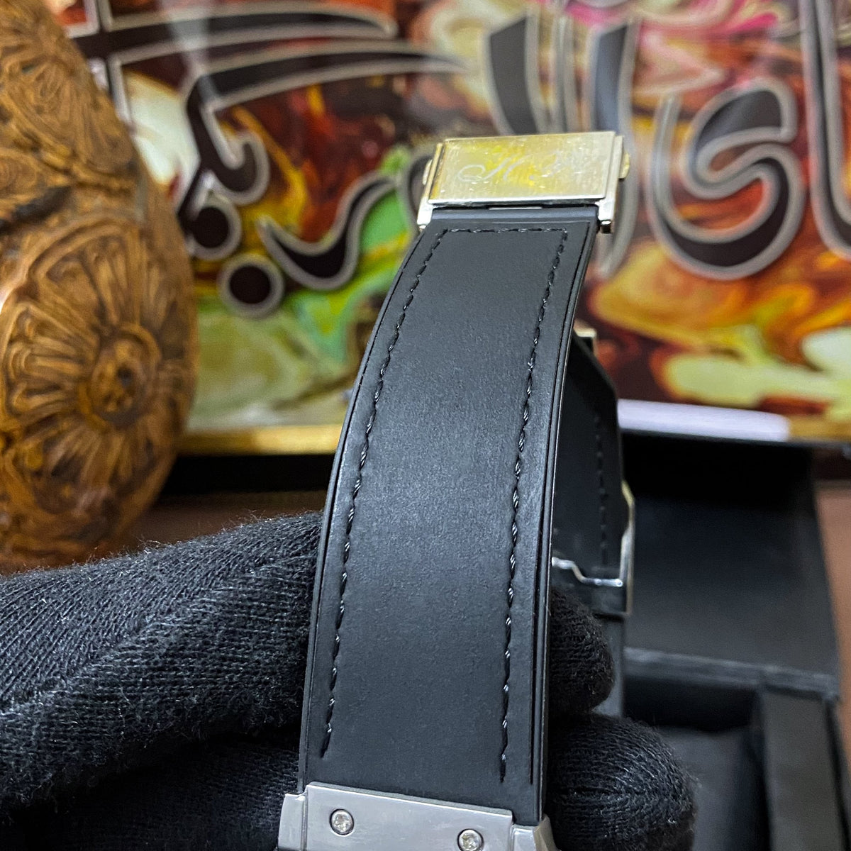 Premium Half Skeleton Watch - Black